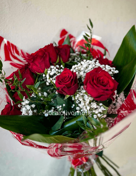 Bouquet di 9 rose rosse